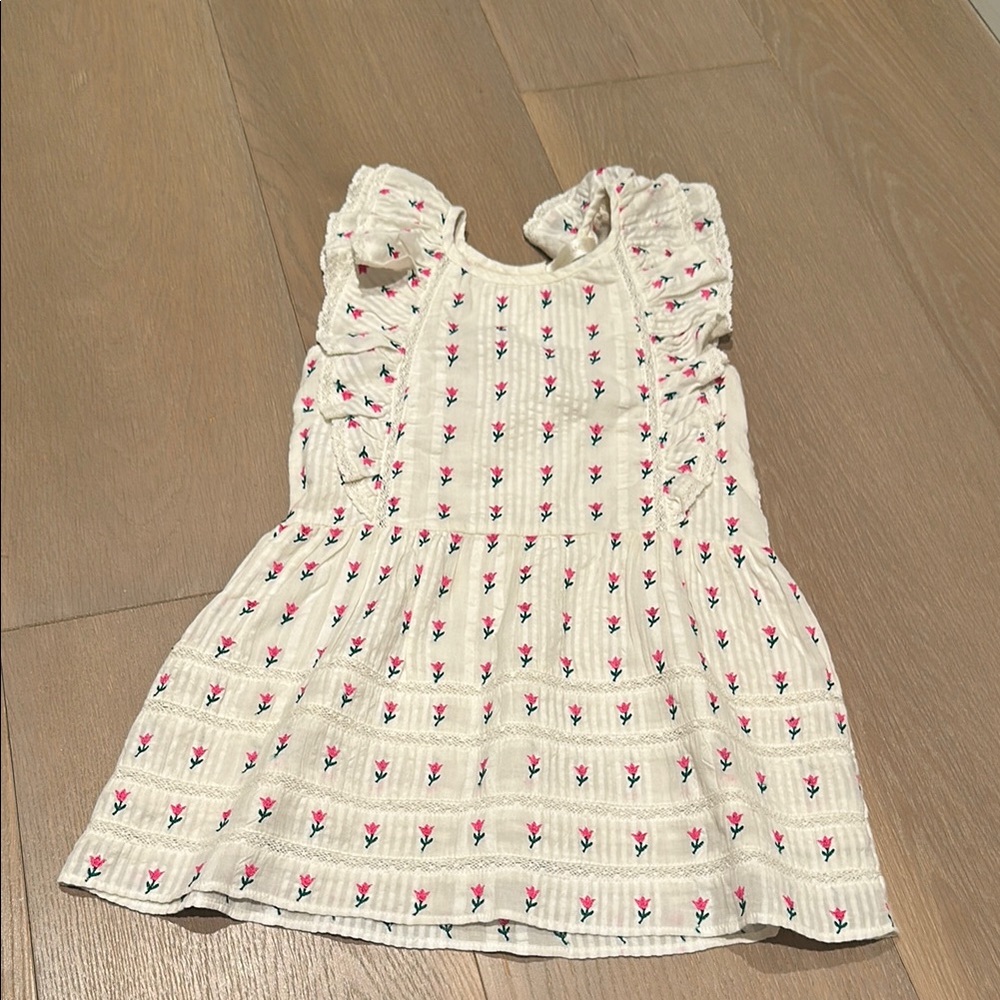 LoveShackFancy Floral Cream Girls Dress